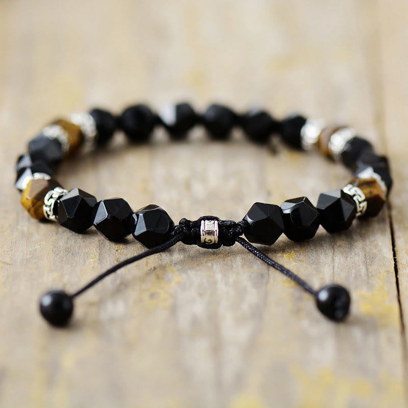 Olivenorma Vintage Tiger Eye Stone Black Onyx Adjustable Bracelet - image 5
