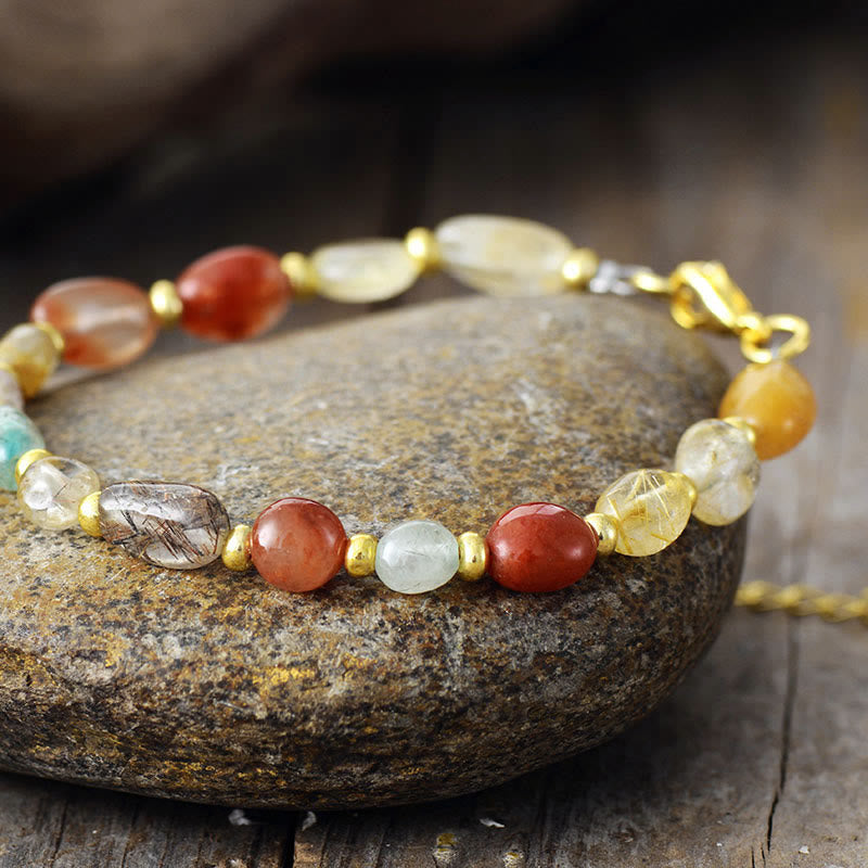 Olivenorma Bohemian Natural Stone Handmade Bracelet - image 2