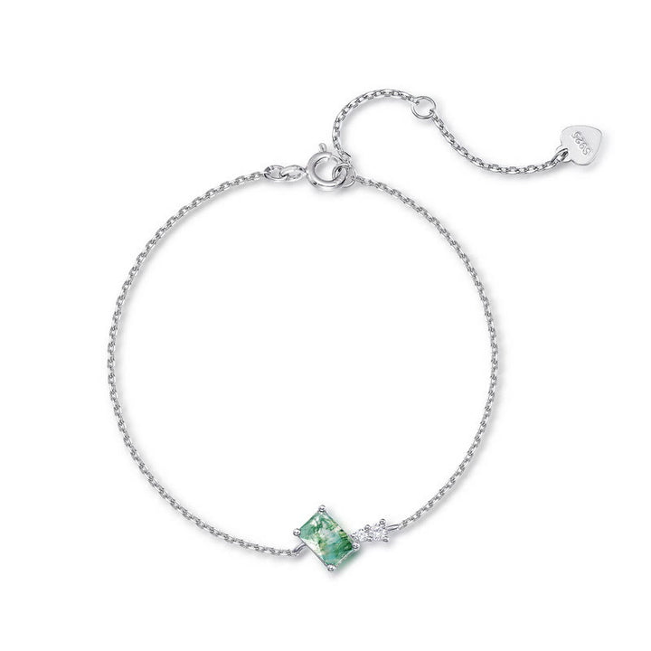 Olivenorma 3Pcs Moss Agate White Zircon Jewelry Set - Bracelet - image 8