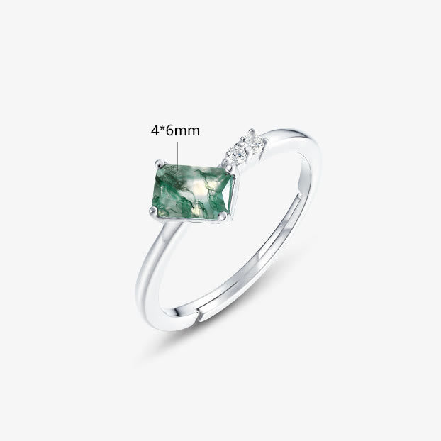 Olivenorma 3Pcs Moss Agate White Zircon Jewelry Set - image 20