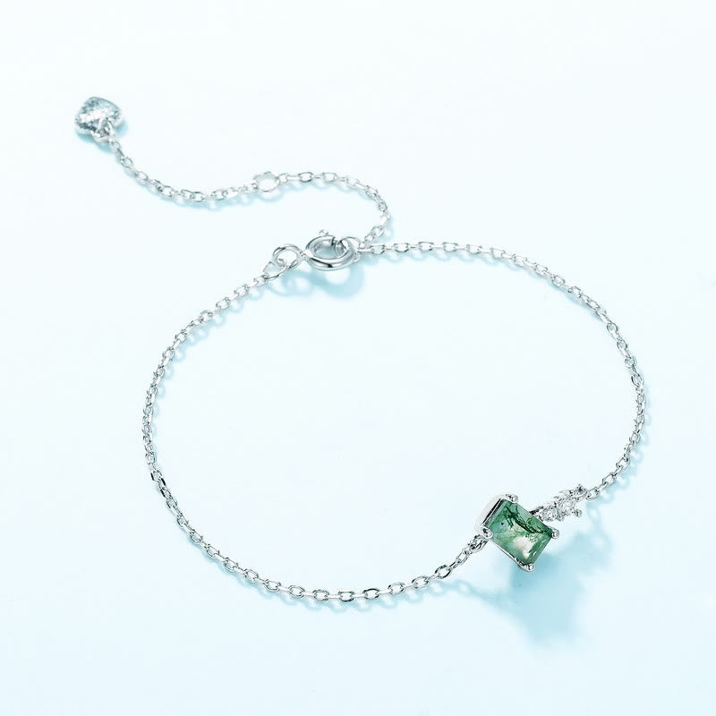 Olivenorma 3Pcs Moss Agate White Zircon Jewelry Set - image 10