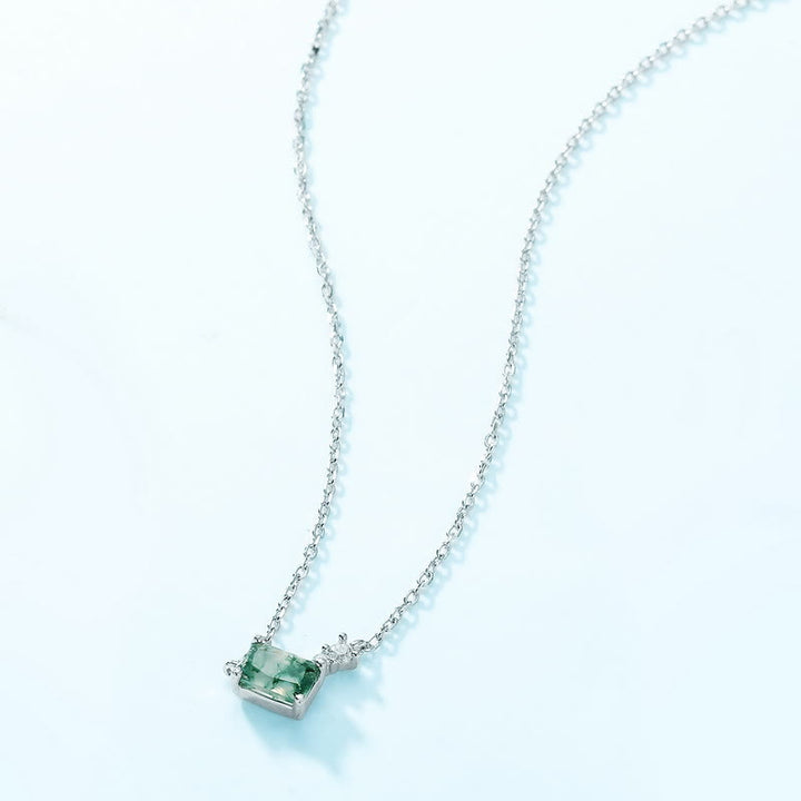 Olivenorma 3Pcs Moss Agate White Zircon Jewelry Set - image 4
