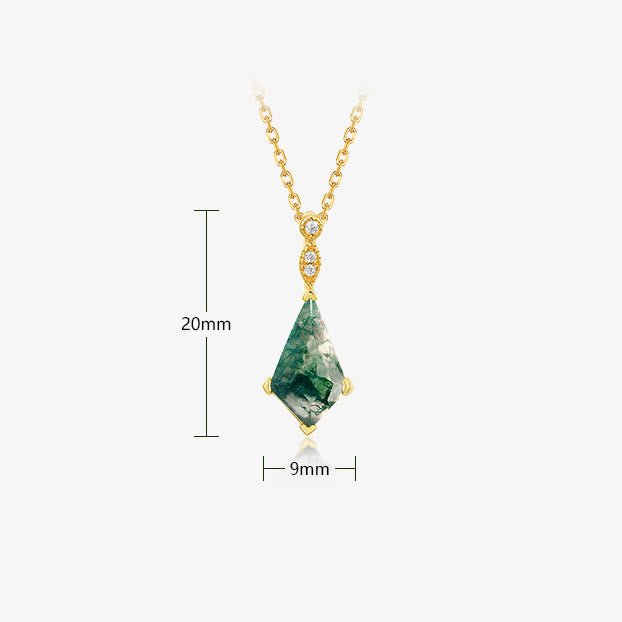 Olivenorma 4Pcs Moss Agate White Zircon Jewelry Set - image 9