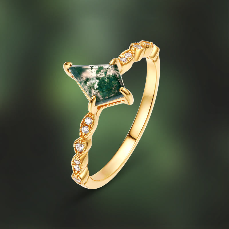 Olivenorma 4Pcs Moss Agate White Zircon Jewelry Set - image 11