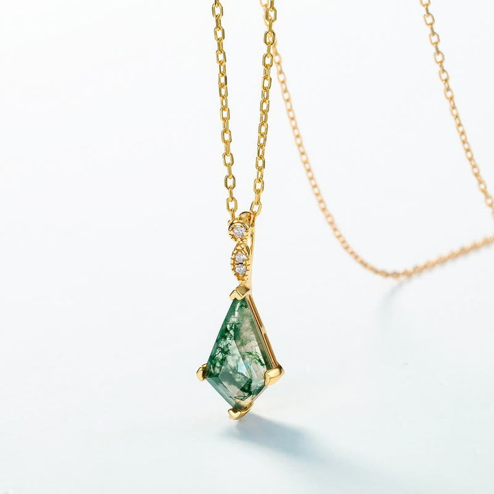 Olivenorma 4Pcs Moss Agate White Zircon Jewelry Set - image 6