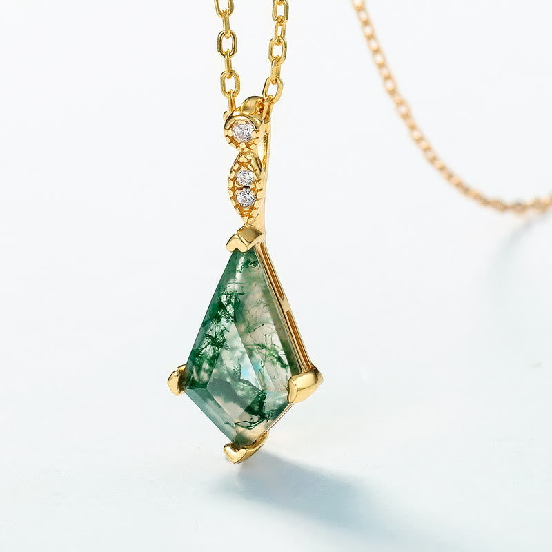 Olivenorma 4Pcs Moss Agate White Zircon Jewelry Set - image 7