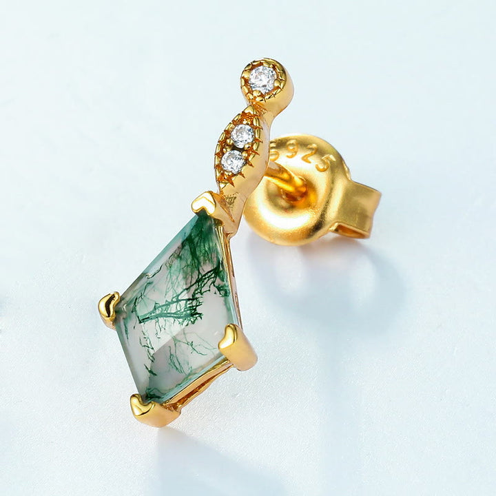 Olivenorma 4Pcs Moss Agate White Zircon Jewelry Set - image 21