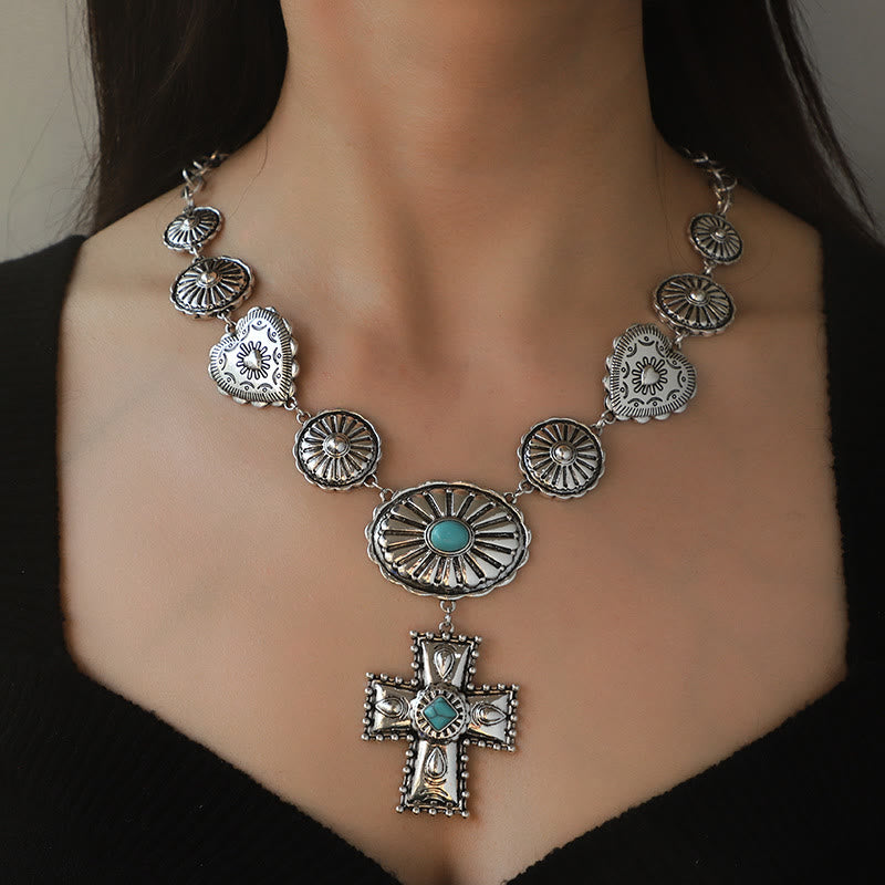 Olivenorma Love Cross Antique Design Alloy Jewelry Set - Necklace - image 1