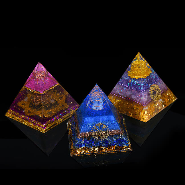 Olivenorma Natural Crystal Ornaments Functional Healing Orgone Pyramid - image 7