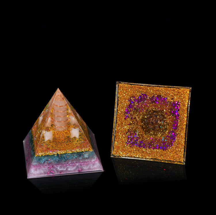Olivenorma Natural Crystal Copper Coil Tree Orgone Pyramid - image 11