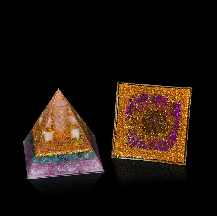 Olivenorma Natural Crystal Copper Coil Tree Orgone Pyramid - image 11