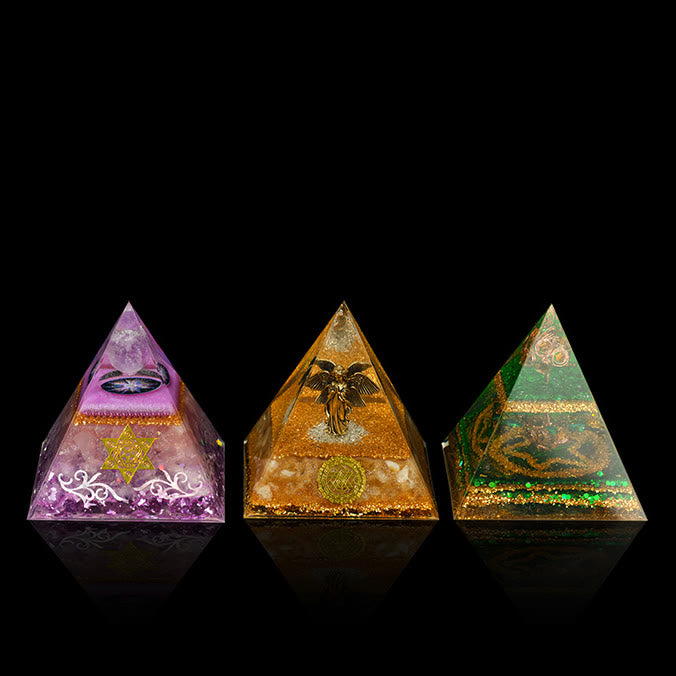Olivenorma Natural Crystal Ornaments Functional Healing Orgone Pyramid - image 6