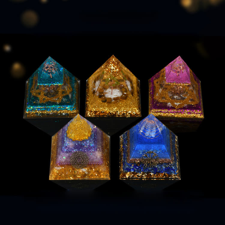 Olivenorma Natural Crystal Copper Coil Tree Orgone Pyramid - image 12