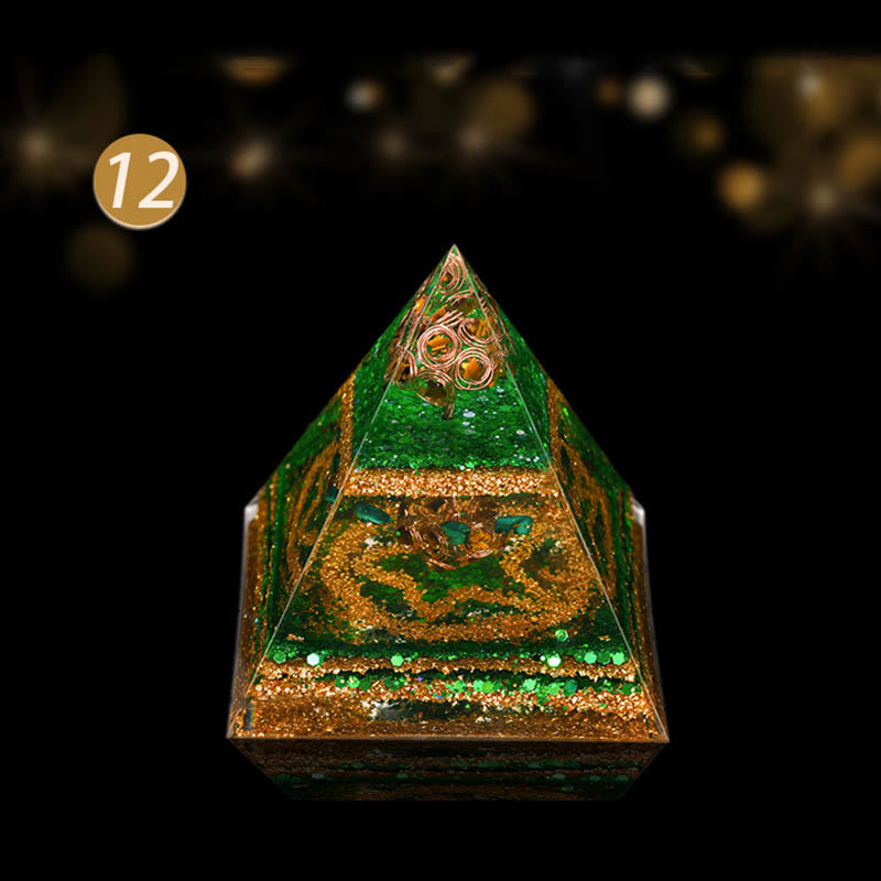 Olivenorma Natural Crystal Copper Coil Tree Orgone Pyramid - Good Luck In the Zodiac Year - image 2