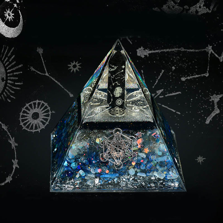 Olivenorma Obsidian Column Metatron's Cube Balance Orgone Pyramid - image 7
