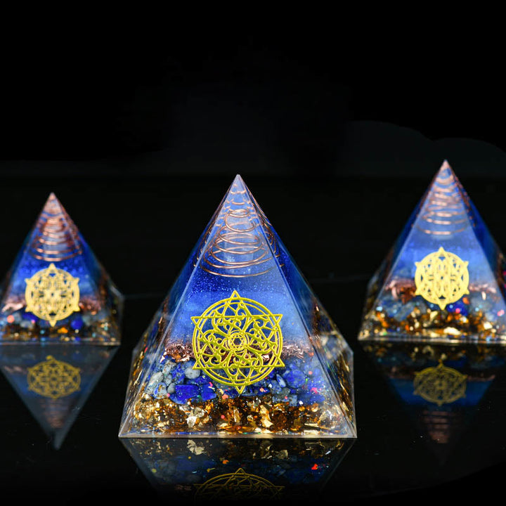 Olivenorma 5-15cm Clear Crystal Blue Aventurine Orgone Pyramid - image 9