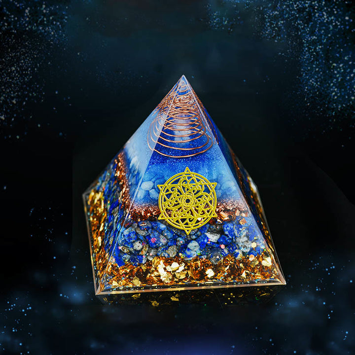 Olivenorma 5-15cm Clear Crystal Blue Aventurine Orgone Pyramid - image 0