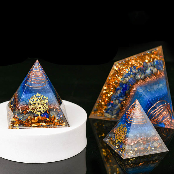 Olivenorma 5-15cm Clear Crystal Blue Aventurine Orgone Pyramid - image 7