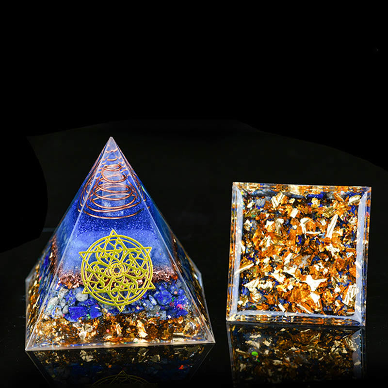 Olivenorma 5-15cm Clear Crystal Blue Aventurine Orgone Pyramid - image 8