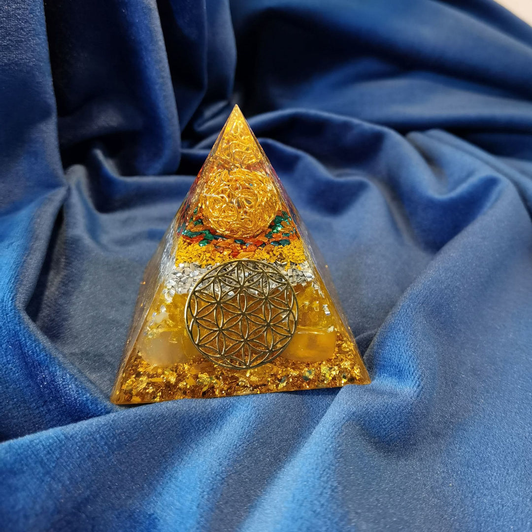 Olivenorma Citrine Flower of Life Orgone Pyramid - image 3