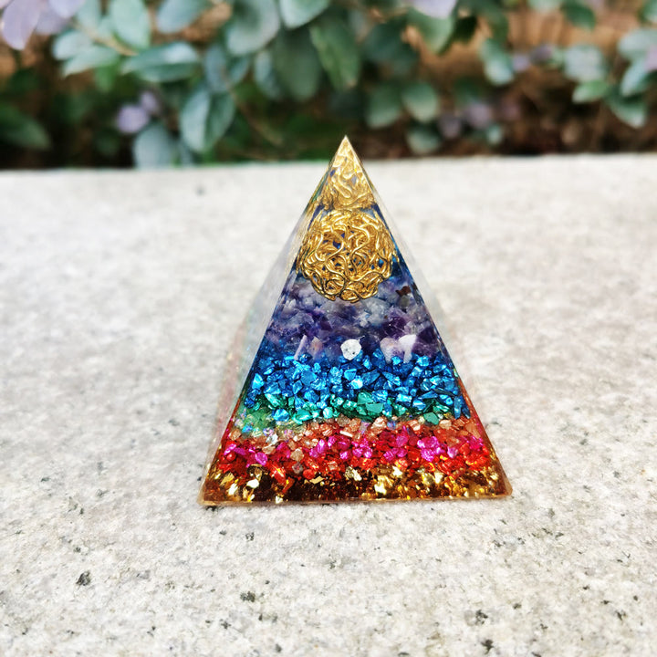 Olivenorma Amethyst Flower of Life Orgone Pyramid - image 5