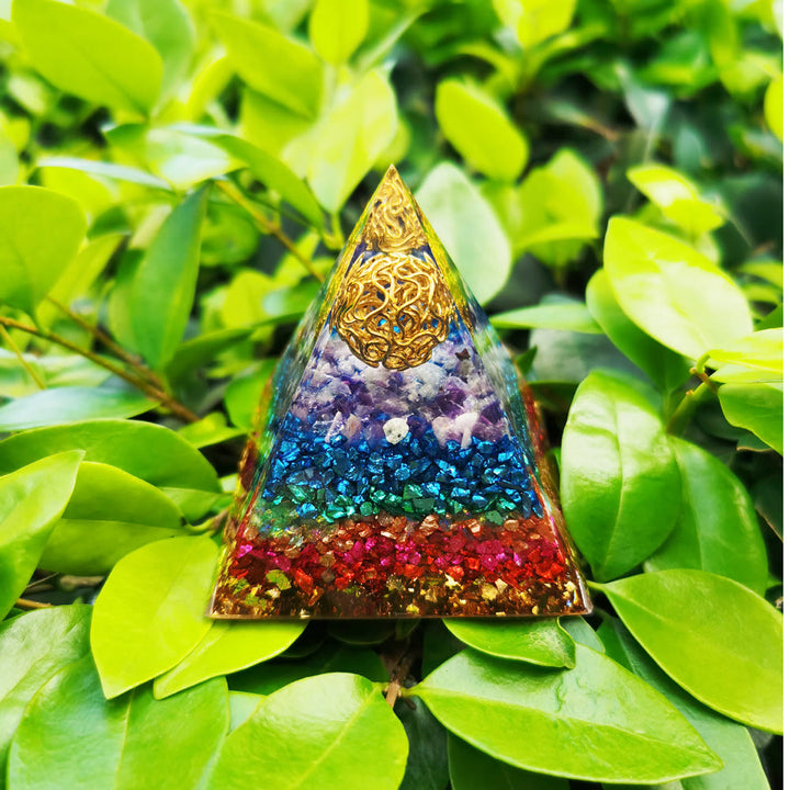 Olivenorma Amethyst Flower of Life Orgone Pyramid - image 1