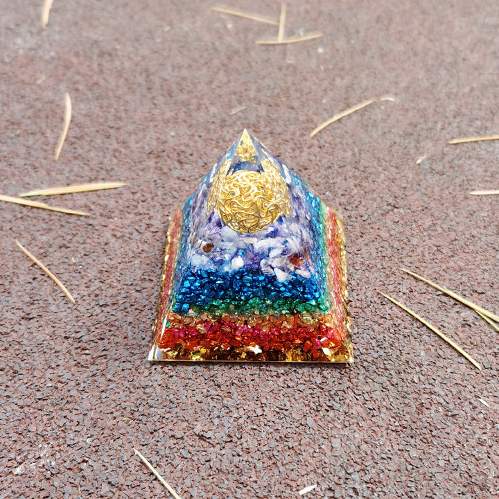 Olivenorma Amethyst Flower of Life Orgone Pyramid - image 6