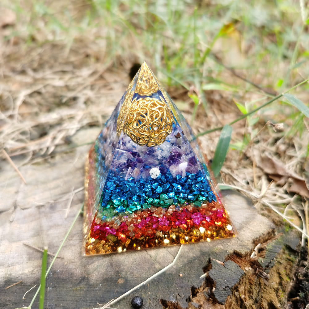 Olivenorma Amethyst Flower of Life Orgone Pyramid - image 4