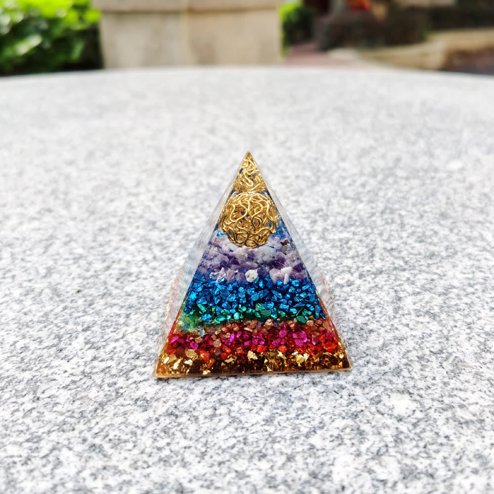 Olivenorma Amethyst Flower of Life Orgone Pyramid - image 3
