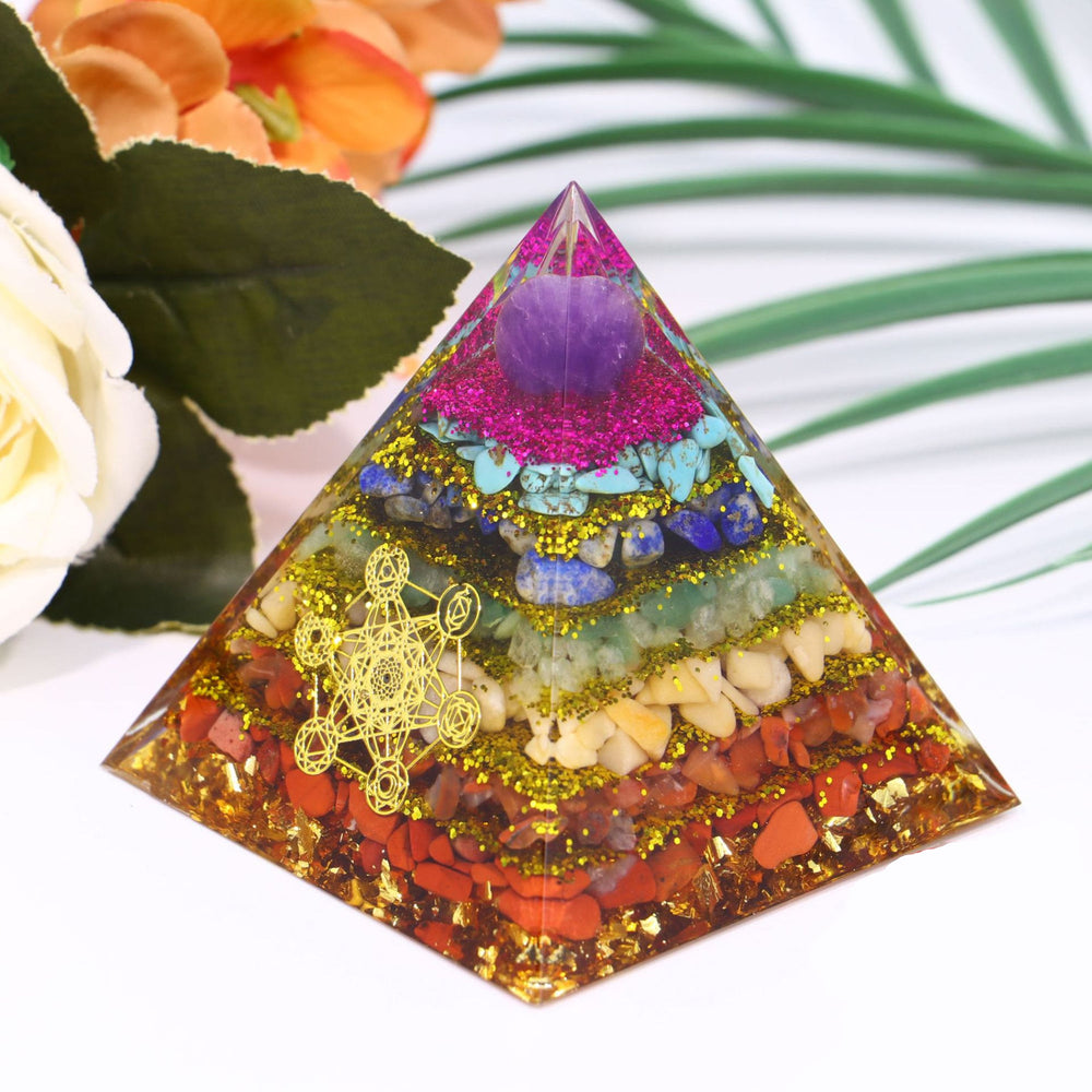 Olivenorma Chakra Metatron's Cube Orgone Pyramid - image 1