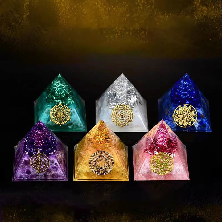 Olivenorma 5cm Crystal Raw Stone Energy Orgone Pyramid - image 0