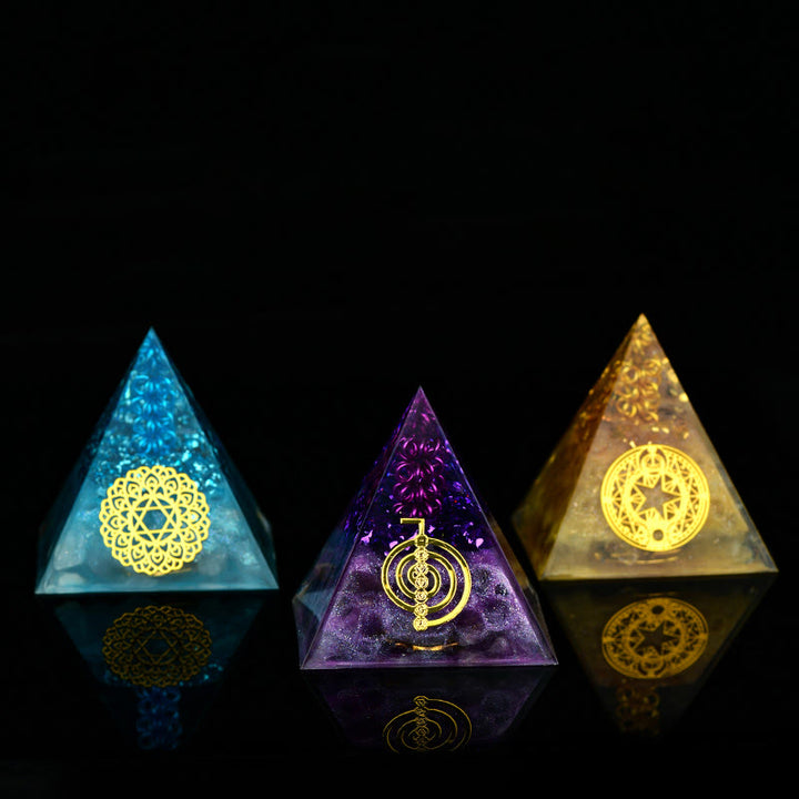 Olivenorma 5cm Crystal Raw Stone Energy Orgone Pyramid - image 24