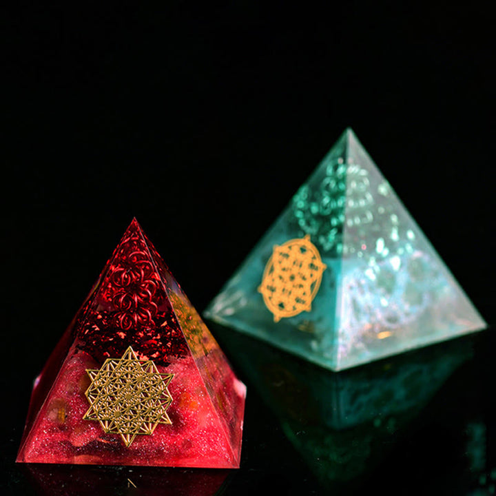 Olivenorma 5cm Crystal Raw Stone Energy Orgone Pyramid - image 27