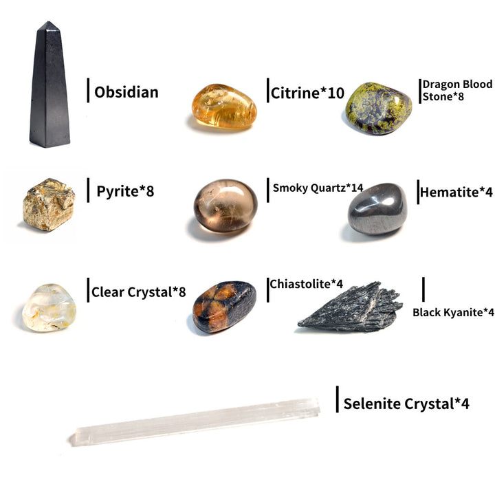 Olivenorma 65 Original Stones Flower of Life Symbol Crystal Array - image 1