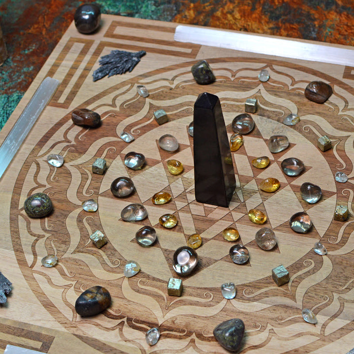 Olivenorma 65 Original Stones Flower of Life Symbol Crystal Array - image 2