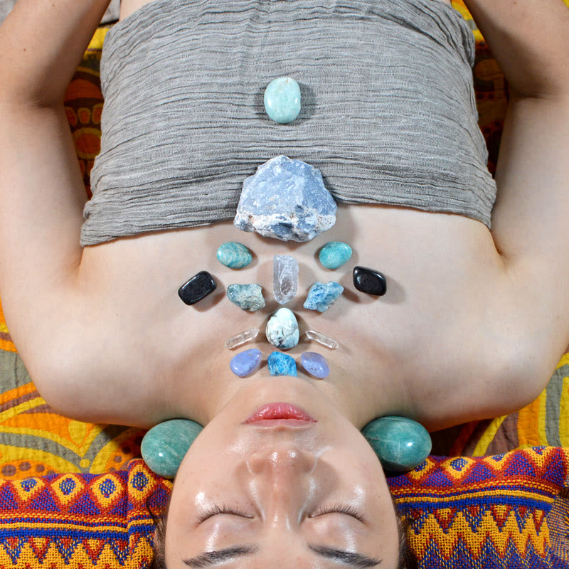 Olivenorma Energy Generator Throat Chakra Arrangement Crystal Array - image 0