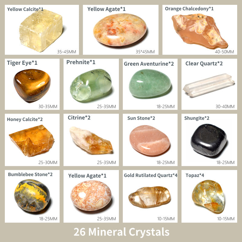 Olivenorma Energy Generator Solar Plexus Chakra Crystal Array - 26 Mineral Crystals - image 2