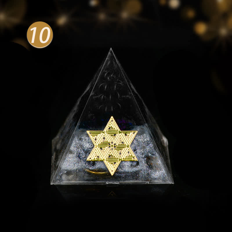 Olivenorma 5cm Crystal Raw Stone Energy Orgone Pyramid - Black Quartz Rutilated - 5cm*5cm - image 19