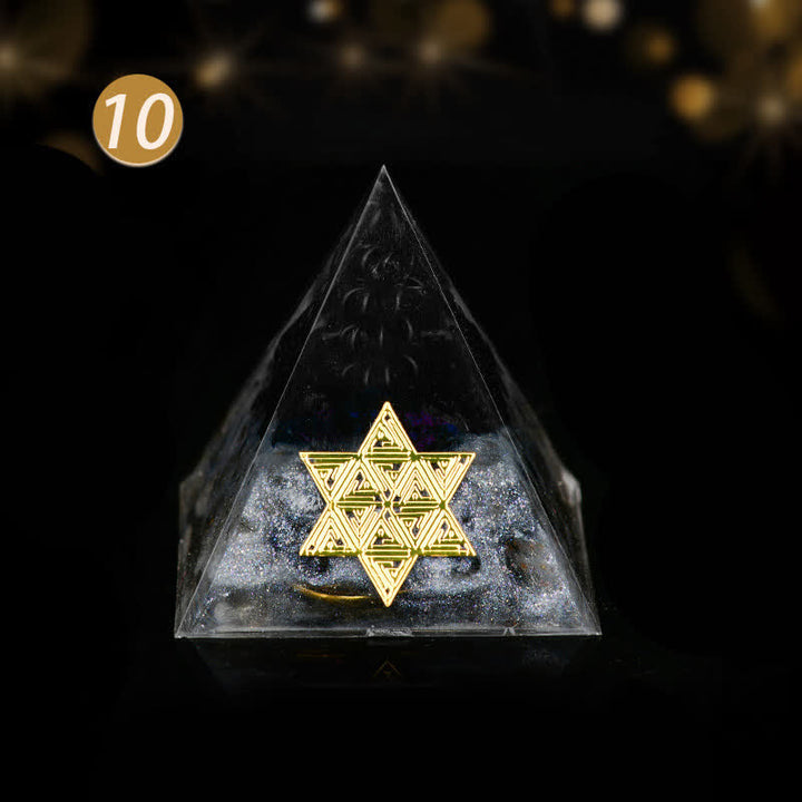 Olivenorma 5cm Crystal Raw Stone Energy Orgone Pyramid - Black Quartz Rutilated - 5cm*5cm - image 19