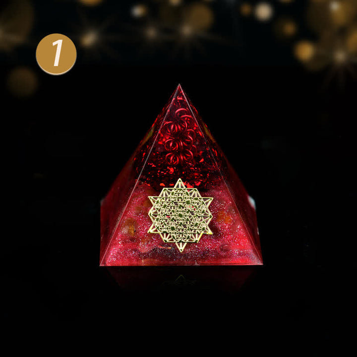 Olivenorma 5cm Crystal Raw Stone Energy Orgone Pyramid - Ruby Quartz - 5cm*5cm - image 1