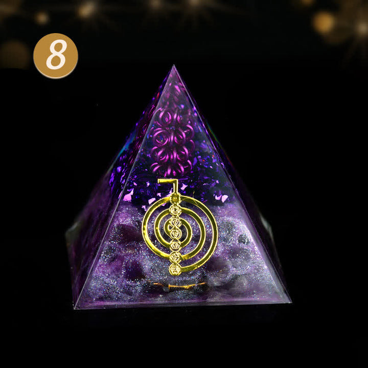 Olivenorma 5cm Crystal Raw Stone Energy Orgone Pyramid - Amethyst - 5cm*5cm - image 15