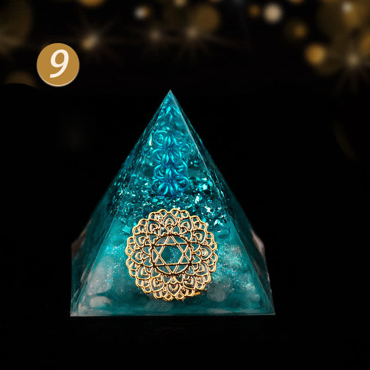 Olivenorma 5cm Crystal Raw Stone Energy Orgone Pyramid - Aquamarine - 5cm*5cm - image 17