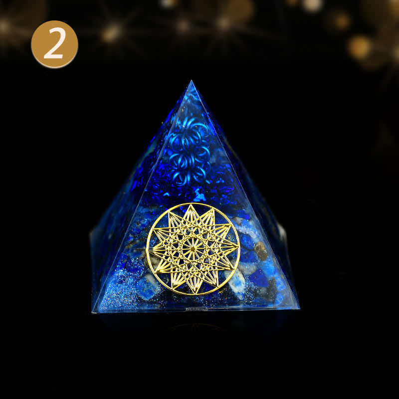 Olivenorma 5cm Crystal Raw Stone Energy Orgone Pyramid - Lapis Lazuli - 5cm*5cm - image 3