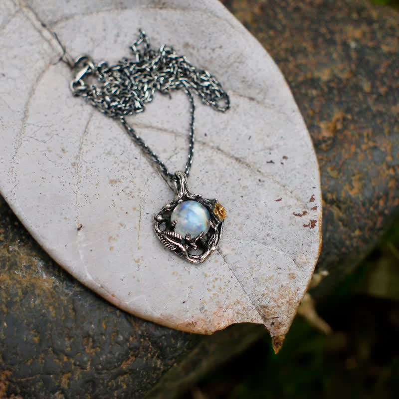 Olivenorma Moonstone Rose Pendant Necklace - Moonstone - image 0