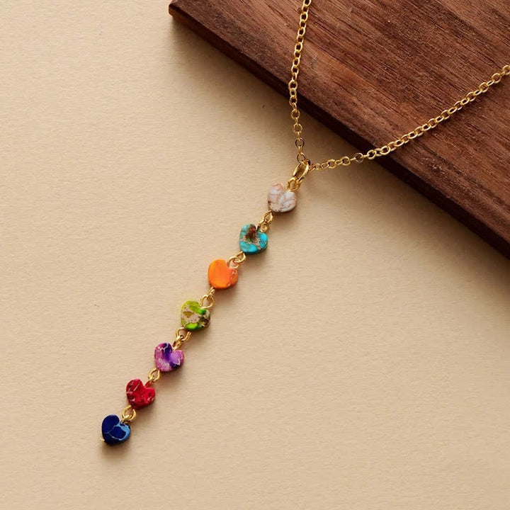 Olivenorma Seven Colors Emperor Stone Chakra Bracelet Necklace - Necklace - image 0