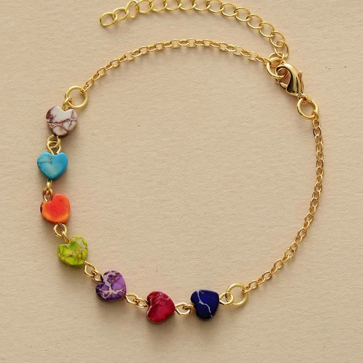 Olivenorma Seven Colors Emperor Stone Chakra Bracelet Necklace - Bracelet - image 1