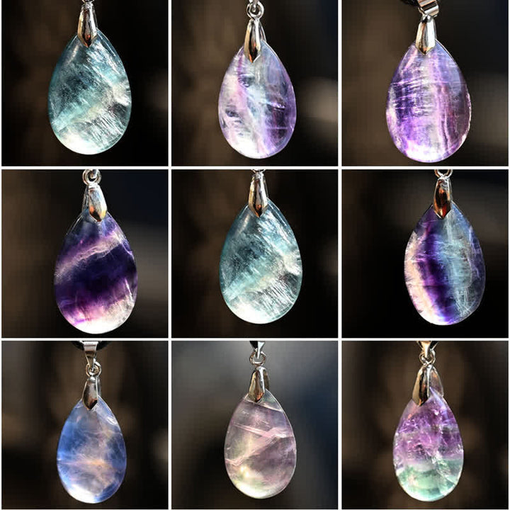 Olivenorma Natural Fluorite Water Drop Pendant Necklace - image 1