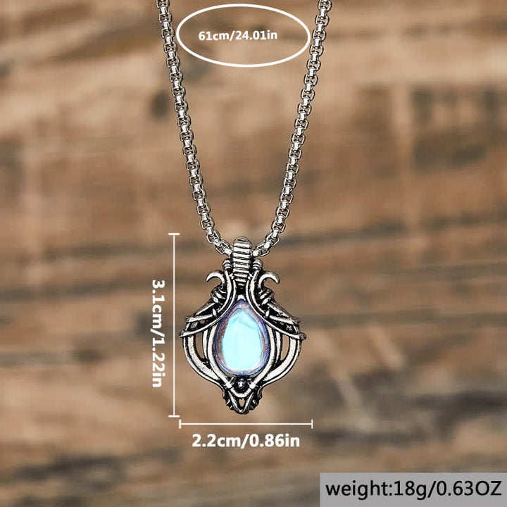 Olivenorma Vintage Hollow Moonstone Pendant Necklace - image 1