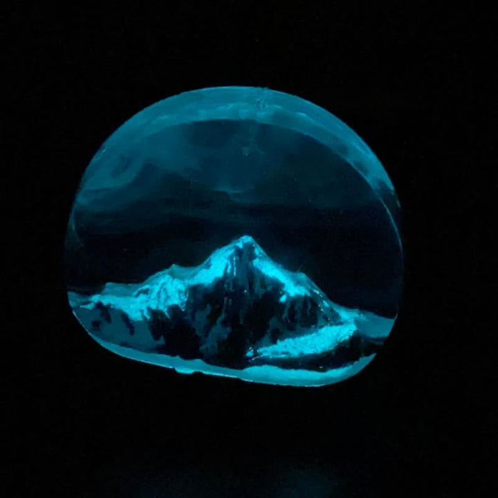 Olivenorma Blue Snow Mountain Resin Round Pendant Necklace - image 2