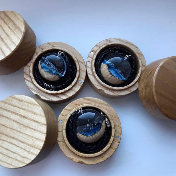 Olivenorma Waterfall Resin Wood Luminous Pendant Necklace - image 2